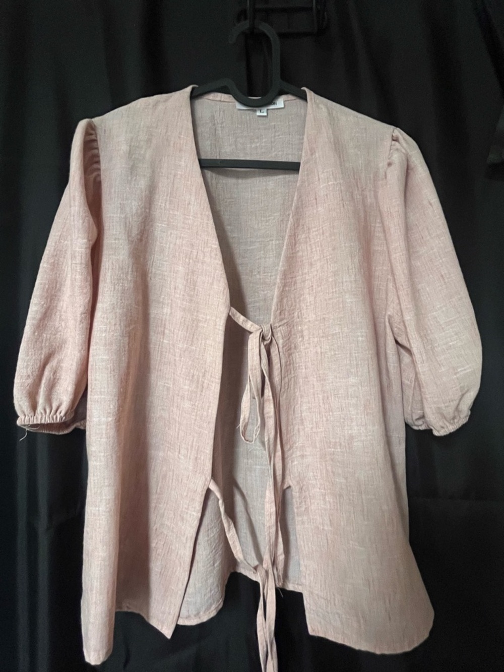 Light Pink Tie-Front Women's Top